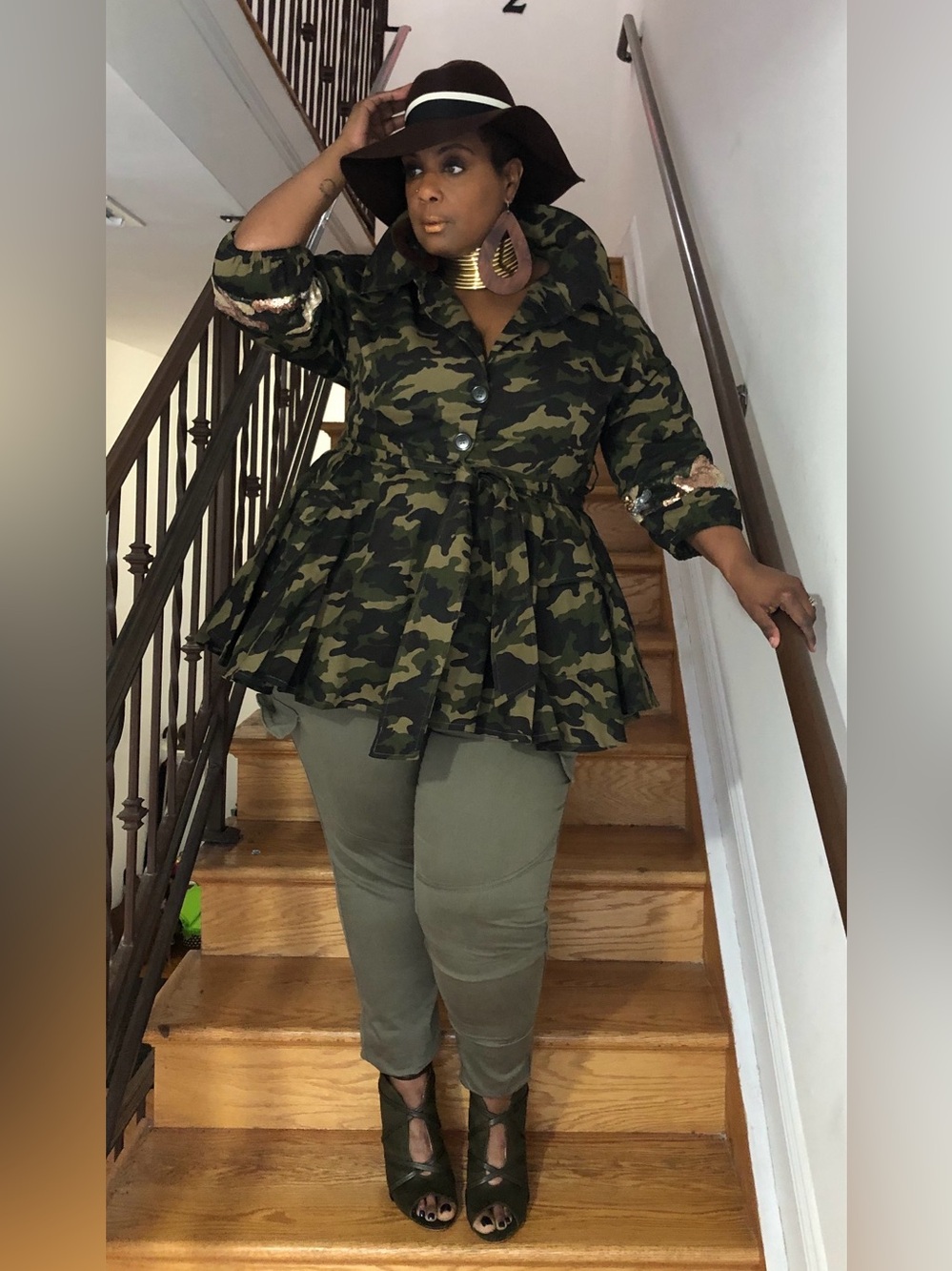 Camouflage Peplum Jacket